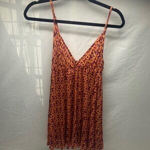 Free People Multicolor Patterned Babydoll Top